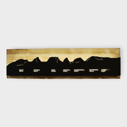 Bild beleuchtet 92 cm mit Silhouette Churfirsten Walensee auf Holz
