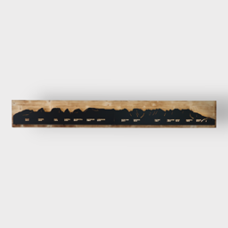 Bild beleuchtet 185cm mit Silhouette Churfirsten bis Gonzen auf Holz