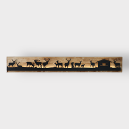 Bild beleuchtet 185cm mit Silhouette Hirsch auf Holz