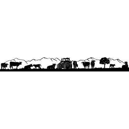 Silhouetten aus Blech 180cm Fendt Traktor mit Kühen am weiden