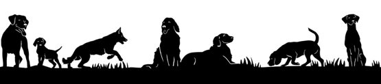 Silhouette aus Blech Hunde
