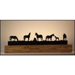 Pferde am Weiden Altholzbalken 90cm