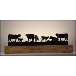 Kühe am Weiden 1 Altholzbalken 90cm