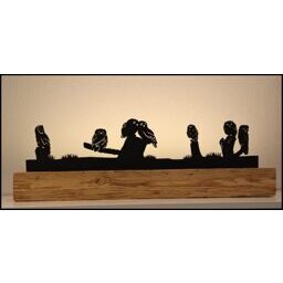 Eulen Altholzbalken 90cm