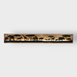 Bild beleuchtet 185cm mit Silhouette Safari auf Holz