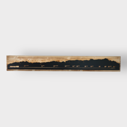 Bild beleuchtet 185cm mit Silhouette Alpstein Sicht Appenzell auf Holz