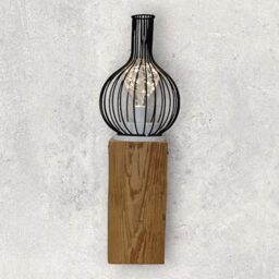 Retro Windlicht mit Altholz Balken