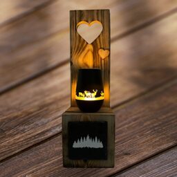 Hirsch & Wald Palettenfuss mit Glaswindlicht