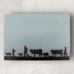 Glasschneidebrett Alpabzug klassisch