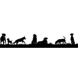 Silhouette aus Blech Hunde