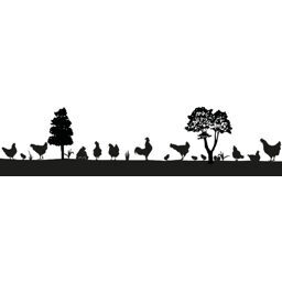 Silhouette aus Blech Hühner