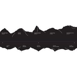 Silhouette aus Blech Berge Topten