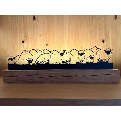 Schwarznasenschafe Altholzbalken 90cm