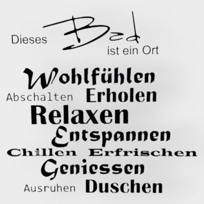 Beschriftung Bad