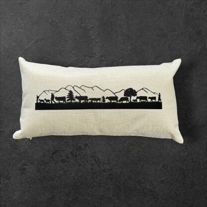 Kissen Alpabzug Gebirge 42x22cm