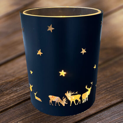 Windlicht Blech Hirsch 20 x 16cm