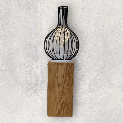Retro Windlicht mit Altholz Balken