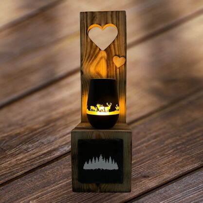 Hirsch & Wald Palettenfuss mit Glaswindlicht