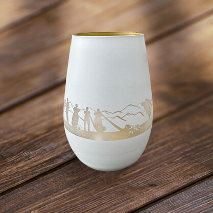 Windlicht weiss-gold Schwinger