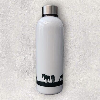Thermosflasche Pferde am Weiden