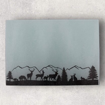 Glasschneidebrett Hirsch Wald