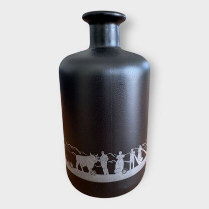 Glasflasche mit Lampe Silhouette Schwingfest