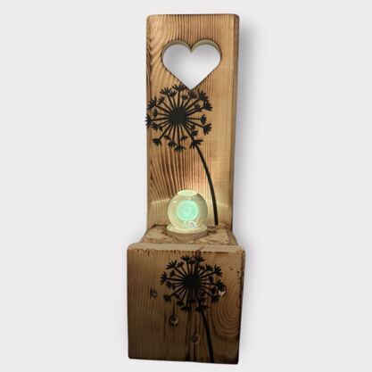 Palettenfuss Pusteblume mit Glaskugel Pusteblume