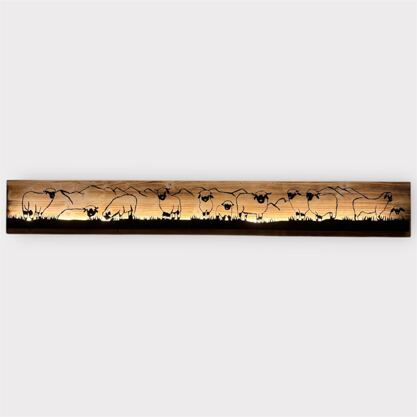 Bild beleuchtet 185cm mit Silhouette Schwarznasenschafe