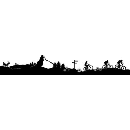 Silhouette Matterhorn mit Biker 130cm