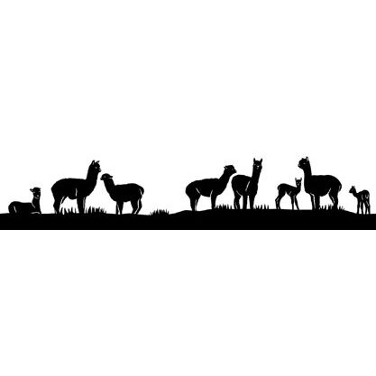 Silhouette aus Blech Alpakas