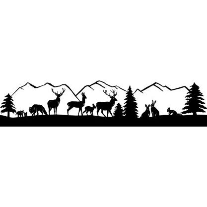 Silhouette aus Blech Hirsch Reh Wald