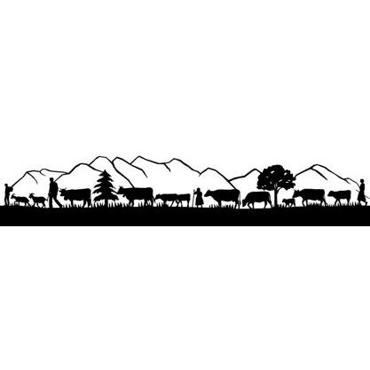 Silhouette Alpabzug Gebirge 90