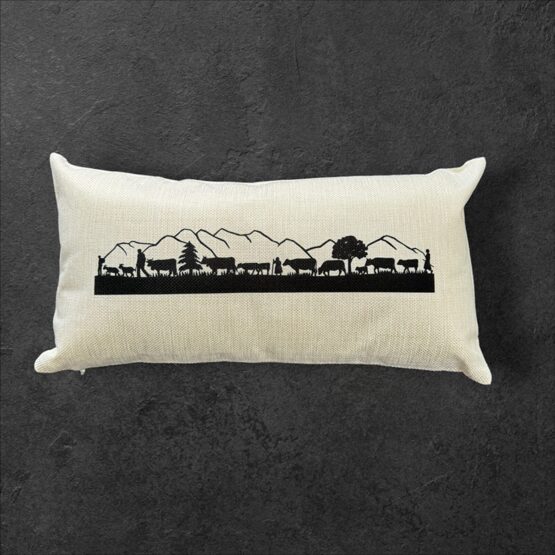 Kissen Alpabzug Gebirge 42x22cm