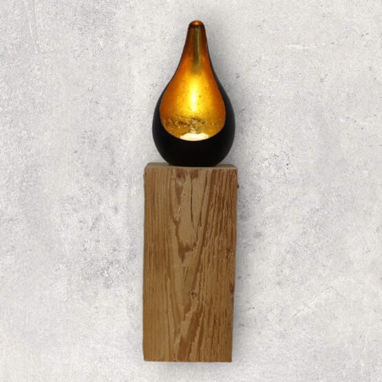 Altholz Balken mit Windlicht Rasil