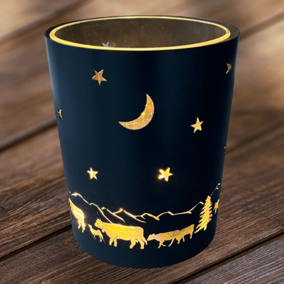 Windlicht Blech 20 x 16cm Alpabzug / Alpaufzug