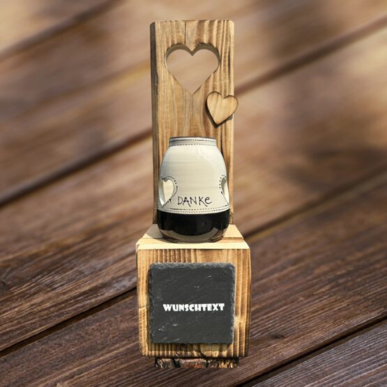 Palettenfuss Windlicht Farbtupf DANKE