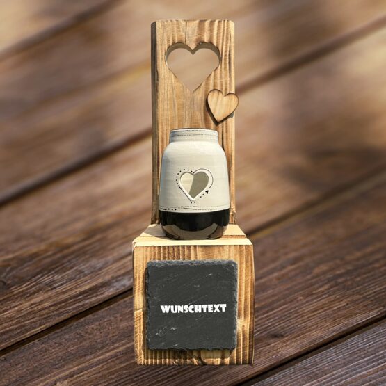 Palettenfuss Windlicht Farbtupf Natur