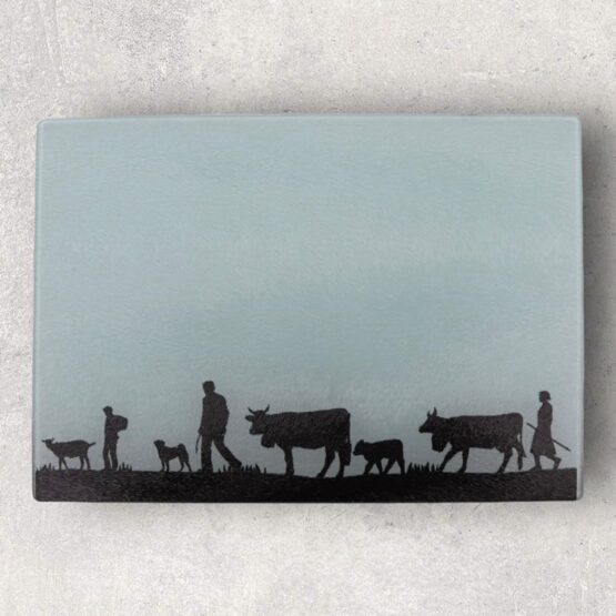 Glasschneidebrett Alpabzug klassisch