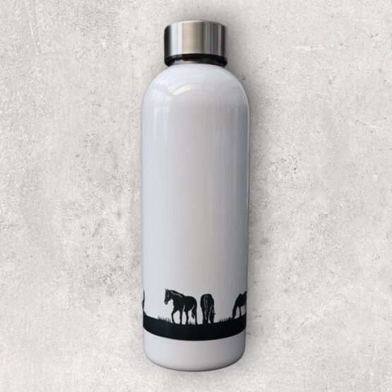 Thermosflasche Pferde am Weiden