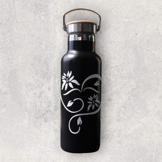 Thermosflasche schwarz Edelweiss