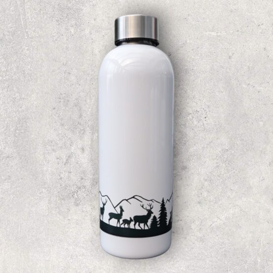 Thermosflasche Hirsch mit Wald